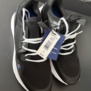 Champion Black Athletic Sneakers with White Laces and Blue Accents